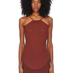 Rick Owens SS24 Lido Skorpio Tank Top in Henna (RP01D2104-RC) Excellent & Lovely